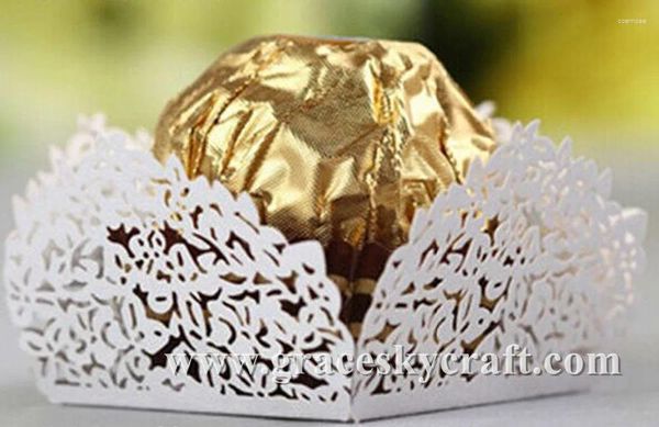 Emballage De chocolat pour cadeaux De fête, décoration, emballage en dentelle blanche, boîtes porte-bonbons, fournitures De mariage, 50 pièces/lot