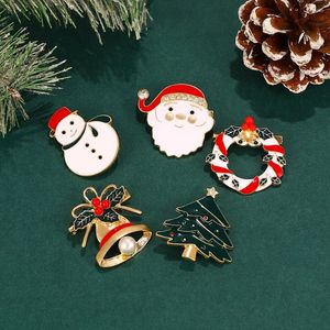 Feest gunst kerstbroche cartoon sneeuwman Bell borstbloem embleem Santa Claus Tree kraagspelden Decoraties