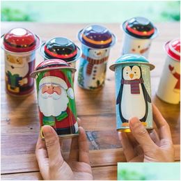 Party Favor Noël Bonbons Tin Box Fer Mignon Pot Père Noël Bonhomme De Neige Dessin Animé Cadeau Ornement Dbc Drop Delivery Maison Jardin Festif Su Dhisz