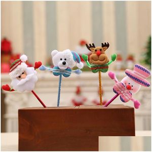Party Favor Christmas Cartoon Pen Santa Claus/Snowman/Bear/Elk Xmas Tree Ornamens Childrens Geschenken Decoraties Dhs Drop levering Hom Dh96p