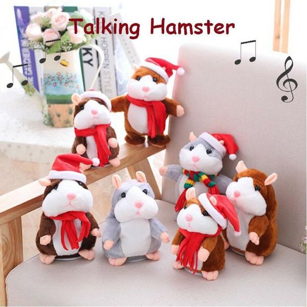 Favor de fiesta Navidad Cheeky Hamster Hablando Mascota Juguete suave Sonido lindo 2022 Regalo de Navidad para niños Festival de Villus de alta calidad