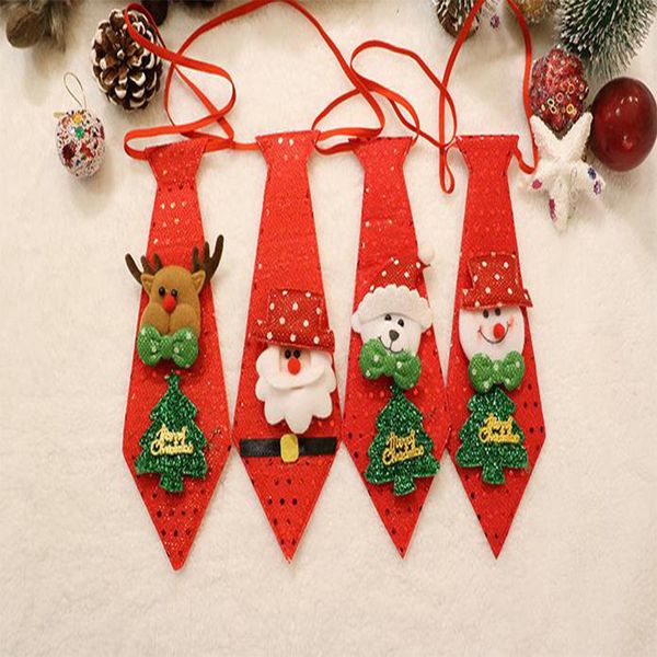 Party Favor Fournitures de décoration de Noël Cravate de Noël petit cadeau pour enfants cravates à paillettes créatives adulte noeud papillon spectacle habiller de972