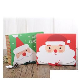 Feestgunst Kerstavond Grote geschenkdoos Santa Papercard Kraft Present Favor Candy Rood en groen T2I51659 Drop Delivery Home Garden F Dhwvy