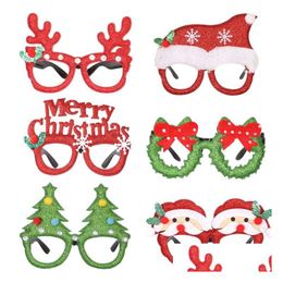 Party Favor Lunettes de Noël Père Noël Arbre de Noël Lunettes P O Prop Décoration Fournitures 40 Designs Optionnel Bt1159 Drop Delivery Dhorz