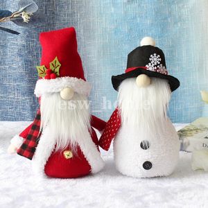 Party Favor Noël En Peluche Père Noël Bonhomme De Neige Sans Visage Poupée Ornements À La Main Suédois Tomte Scandinave Plateau De Table Décor En Gros