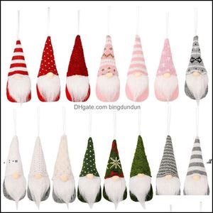 Party Favor Décorations de jouets de Noël tricotés petits pendentifs poupée d'arbre de Noël de nombreux styles ornement de gobelin nain PAB11912 Drop de OTN9E