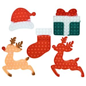 Favor de fiesta, árbol de Navidad, botas de Papá Noel, juguetes antiestrés, juguete antiestrés con burbujas, juguetes Kawaii para niños, entrenamiento sensorial, regalos de navidad