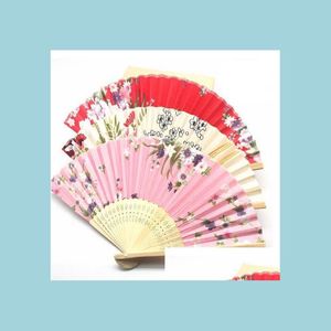 Party Favor Classique Style Chinois Tissu Ventilateur Soie Pliant Bambou Hand Held Fans Faveurs D'anniversaire Cadeaux Drop Delivery Accueil G Dhu63