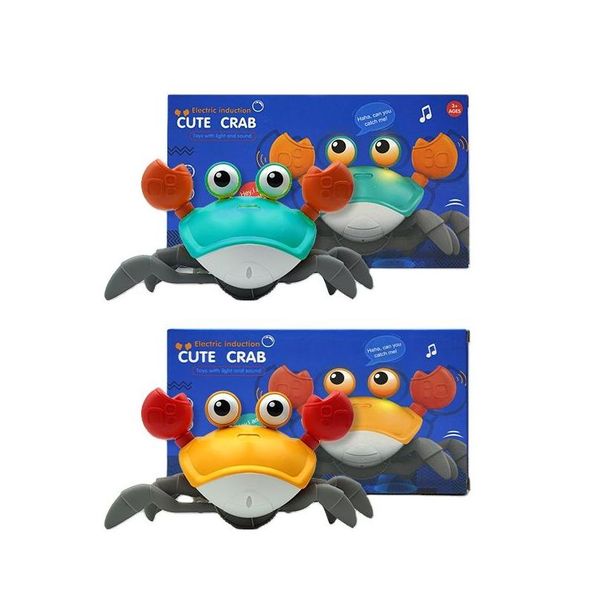 Favor de fiesta Cling Crab Baby Bath Toys Runaway Matically Evite la caminata eléctrica con la mano Construya en batería recargable con música y LED D DHPEF