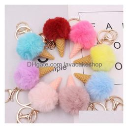 Party Favor Colorf Ice Cream Keys Titulaire P Porte-clés Boule Pendentif Porte-clés Bébé Bague Décoration T2C5186 Drop Livraison Maison Jardin Fes Dhbjs