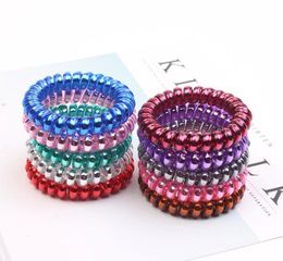 Favor de fiesta Colorido Elástico Chicas Para Mujer Teléfono Alambre Espiral Cola de Caballo Hairband DF119