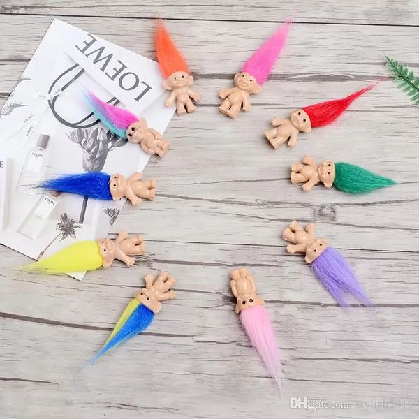 Party Favor Cheveux Colorés Troll Poupée Membres De La Famille Papa Maman Bébé Garçon Fille Leprocauns Barrage Trolls Jouet Cadeaux Happy Love Family WCW384