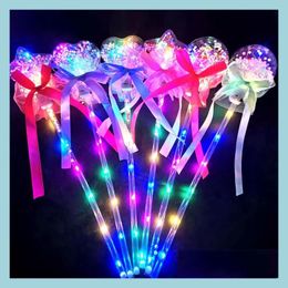 Party Favor ConcertcCartoon Light Stick Led Toys Fairy Sticks Bobo Ball Magic Flash Balls Push Small Gifts Childrens Luminous Toy Ni DHS7T