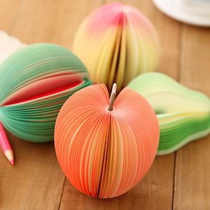 Party Favor Creative Fruit Forme Notes Papier Mignon Pomme Citron Poire Notes Fraise Bloc-Notes Papier Collant École Fournitures De Bureau dh45