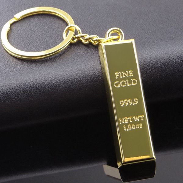 Party Favor Porte-clés de barre d'or créatif mille porte-clés de brique d'or purs peuvent être imprimés pendentif de porte-clés de barre d'or de simulation de logo