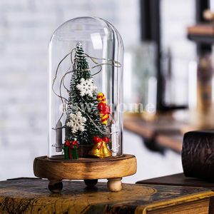 Partij Gunst Creatieve Mini Kerstboom Glazen Cover LED Licht Gift Ornamenten Decoratie Home Decoraties