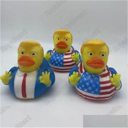 Partation Favor Creative Pvc Flag Trump Duck Bath Floating Water Toy Supplies Funny Toys Gift Drop Livrot Home Garden Festive Event OT8GY