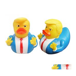 Fête Favor Creative Pvc Trump Duck Bath Bath Floating Water Toy Supplies Funny Toys Gift Drop Livrot Home Garden Festive Event Dhrto