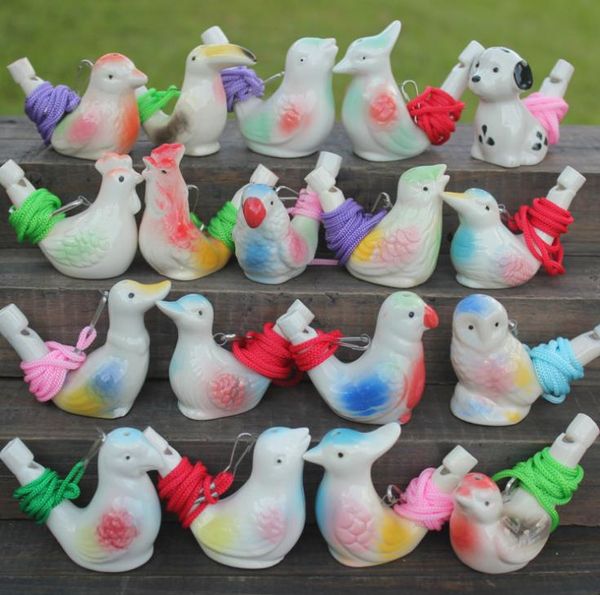 Party Favor Creative Water Bird Sifflet Argile Oiseaux Céramique Glacée Chanson Chirps Bathtime Enfants Jouets Cadeau De Noël SN2268