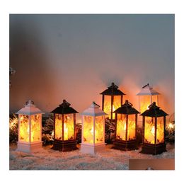 Party Favor Cross Border Supply of Christmas Flame Candle Wind Lamp Santa Claus Decoratie Led Luminous Tabletop Candlestick Drop de Otyzd