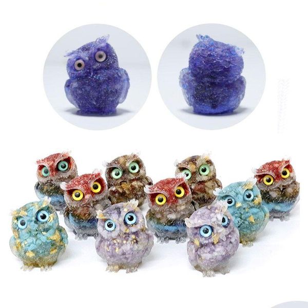 Party Favor Cristal Hibou Ornement Pierre Naturelle Énergie De Guérison Bureau Bureau Décoration Artisanat Cadeau Drop Delivery Maison Jardin Festif Dh3Ds