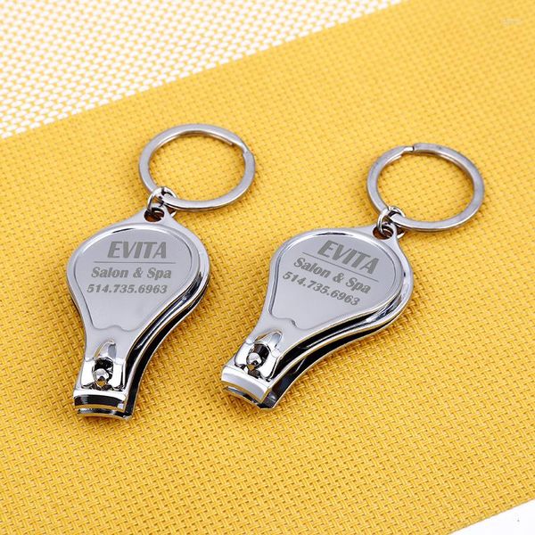 Party Favor Logo personnalisé Coupe-ongles multifonctionnel Porte-clés Coupe-bouteille Ouvre-bouteille Porte-clés Cadeau publicitaire promotionnel 100pcs