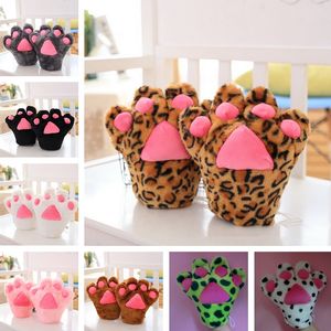 Feest voorstander van schattige cartoonbeer poothandschoenen winter fluffe donzige dieren klauwhandschoen Halloween cosplay kostuumhandschoenen vrouwen kinderen wanten lt943