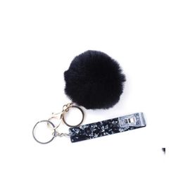 Party Favor Mignon Carte de crédit Pler Pompom Porte-clés Acrylique Débit Banque C Ard Grabber pour Long Nail Atm Porte-clés Cartes Clip Nails Clé Otbmt