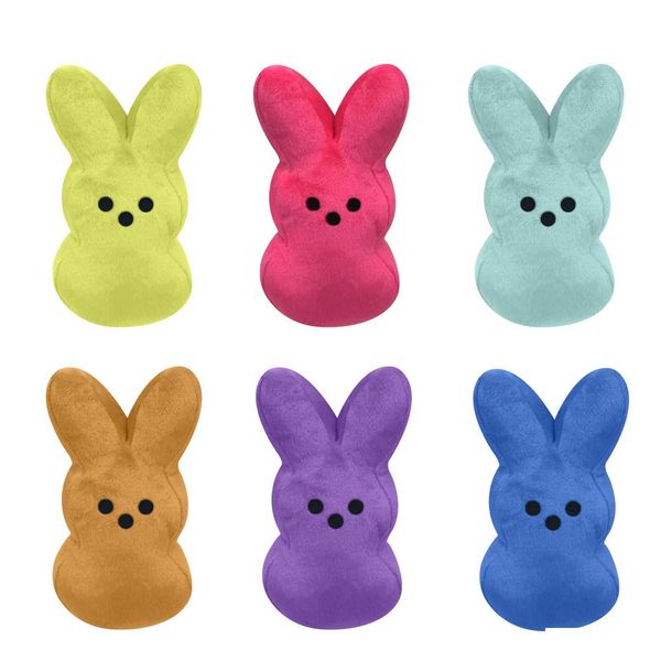 Favor de fiesta Lindo Pascua Zanahoria Conejito Muñeca Kawaii Habitación Escritorio Sofá Decoración Conejo Peluche Llavero Juguetes Rellenos Regalos para niños Entrega de gotas Dhugr