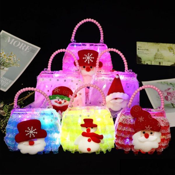 Party Favor Mignon Mode LED Clignotant Sac Lumière Lumineux Jouet Filles Enfants DIY Flash Sacs À Main Cadeaux D'anniversaire Glow Party Fournitures Accueil Dhnyg