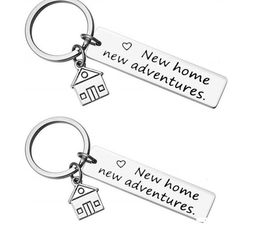 Party Gunst Leuke sleutelhangers Housewarming Gift voor haar of hem Nieuwe Home Nieuwe Adventures Sleutelhanger House Sleutels Sleutelhanger Samen Moving Thuis SN3236