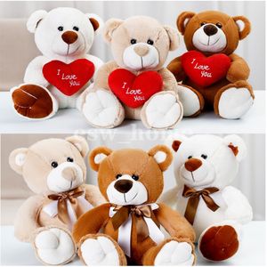 Party Favor mignon ours en peluche en peluche jouet étreignant coeur poupées avec coeur Saint Valentin cadeau pour les filles je t'aime