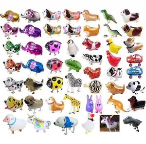 Party Favor Mignon Marche Animal Hélium Ballons Chat Chien Dinosaure Air Ballons Décorations D'anniversaire Enfants Adulte Événement Décoration De Fête Ballon