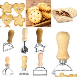 Favor de fiesta Cutter Home Pasta Press Kit de accesorios de cocina Maker Mould Tool Ravioli Stamp Pastry Wheel Set Cake Gg0531 Drop Delivery Ga Dhwkp