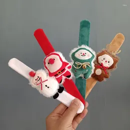 Party Favor DDJOY Noël Clap Bracelet Dessin animé en peluche Elk Bonhomme de neige Cercle pour Noël Enfants Cadeau Année Décor Bracelet