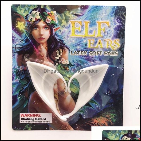 Favor de fiesta Decoración Orejas de látex Hada Cosplay Accesorios de disfraces Angel Een Elf Ear Po Props Adt Juguetes para niños Suministro de Halloween Drop D Otw3X