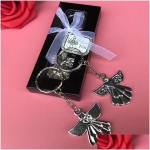 Party Gunst Delicate Angel Keychain Gold Sier Key Ring Beste cadeau voor Guest Baby Shower Shimors ZA4559 Drop Delive DHVO's