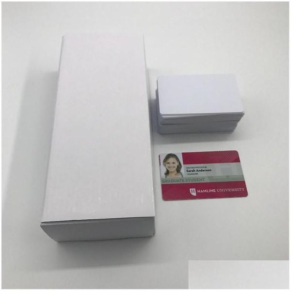 Favor de fiesta Dhs Tarjeta de Pvc de sublimación en blanco imprimible rápido Negocio de identificación de plástico blanco para promoción Tarjetas de nombre de regalo Etiqueta de número de escritorio Dd Dhnfe