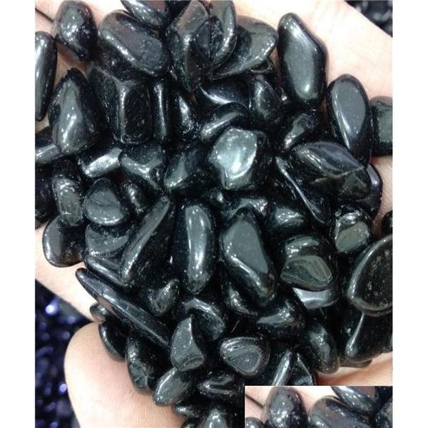 Favor de fiesta Dhx Sw 100G Beautif Natural Negro Obsidiana Cuarzo Cristal Grava Piedra Curación Reiki Minerales y pecera Decoración Piedra1 DHD4B