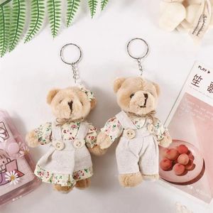 Partation Favor Doll Pendant Farged Toy Couple Bear Plush Key Chain Women Holder
