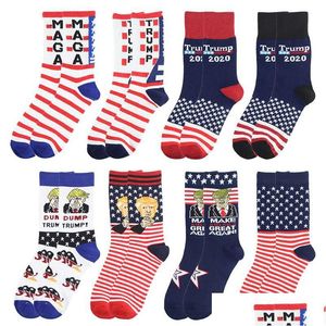 Party Favor Donald Trump Socken Präsidentschaftskampagne Make American Cotton Maga Brief USA Flagge Männer Frauen Strümpfe Hha341 Drop Deliv Dht9N