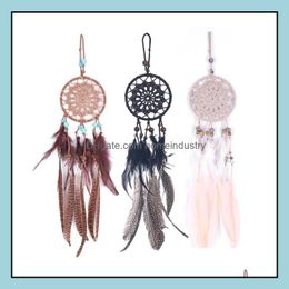 Party Favor Dreamcatcher Tissage Dentelle Dream Catcher Girlish Coeur Rétro Plume Porte Ornements Pendentif Tenture Déco Homeindustry Dheua