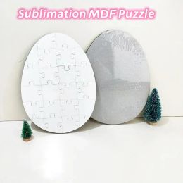 Cadeau de fête cadeau de Pâques en bois Sublimation oeuf puzzle blanc personnalisé puzzle MDF bricolage puzzles de Pâques 1207