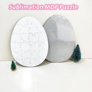 Favor de fiesta Regalo de Pascua Sublimación de madera Rompecabezas de huevo Rompecabezas personalizado en blanco MDF DIY Rompecabezas de Pascua 1207