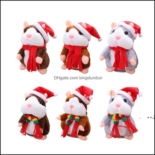 Favor de fiesta Eléctrico Hablando Hamster Peluche Animales de peluche Juguete Aprender Hablar Hablar Navidad Niños Asintiendo Juguetes Regalo Pae10940 Drop D Otluq