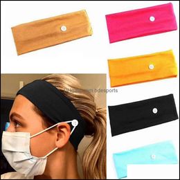 Party Foft Event Supplies Festive Home Garden Face Mask Bandband Solder Sports Bandbands avec Button Ear Savers pour ER A33 Drop Livrot