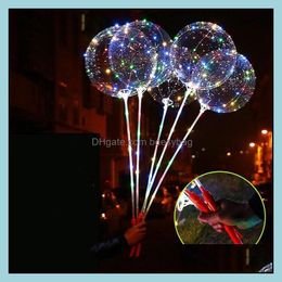 Party Favor Event Supplies Festive Home Garden Led Bobo Balloon Avec Stick String Light Dhi3W