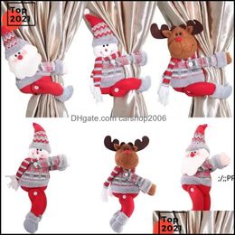 Party Favor Event Supplies Feestelijke huizentuin Kerstdecor Creative Curtain Buckle Cartoon Doll Decorat Dhqlo