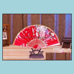 Party Gunst Event Leveringen Feestelijke huizentuin 23 cm Chinese bloemen Vintage Vlaving Fan Wedding Halloween CH DH3T6