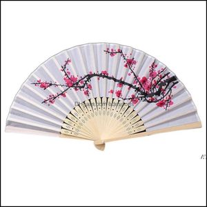 Party Favor Event Supplies Feestelijke home Garden Cherry Blossom Silk Hand Fan Wedding Plum Folding Wintersweet RRB14510 Drop Delivery 2021 H